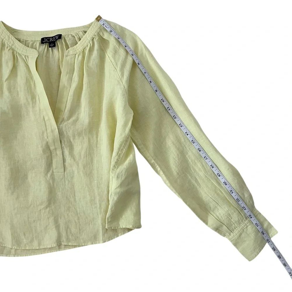 J. Crew Pale Yellow Linen Peasant Blouse - Picture 13 of 13